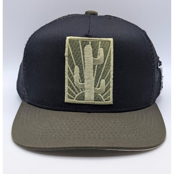 Rancho Caps Gorra Cactus Sunrise Snapback Black Mesh Hat Mens Texas Trucker - Picture 2 of 5